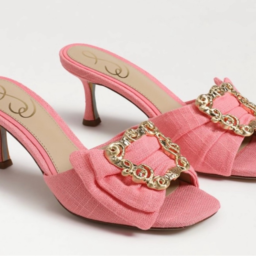 Sam Edelman Pink Heels with Gold Buckle NWOT